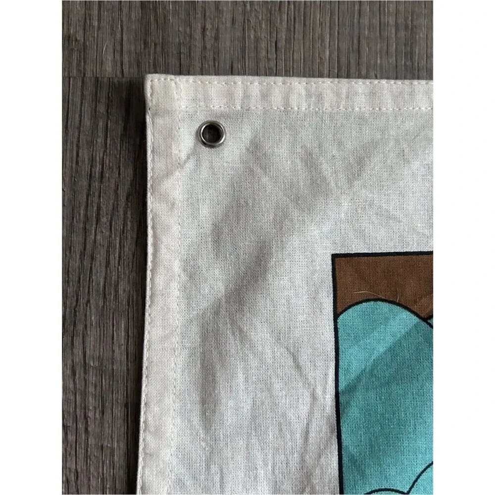 Tarot 'The Moon' Wall Tapestry - Blue, Mustard, White